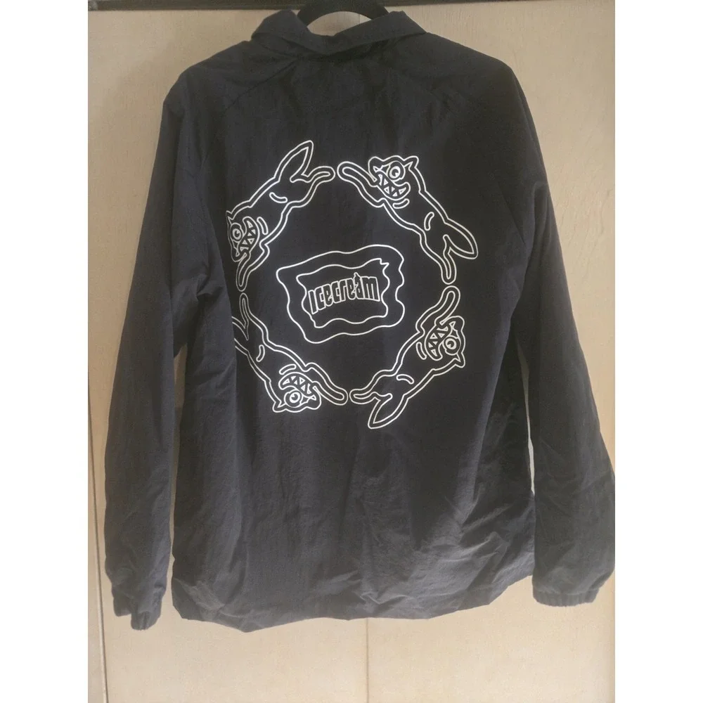 ICECREAM BBC Coach Jacket Black NWT Size Small Running Dog Graphic Coat